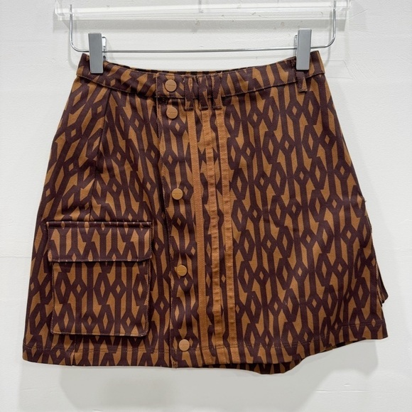 Adidas x Ivy Park Monogram Mini Skirt Brown Utility Size XS - Picture 3 of 9
